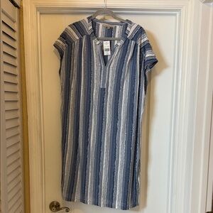 Striped Blue and White Womens  Dress XL